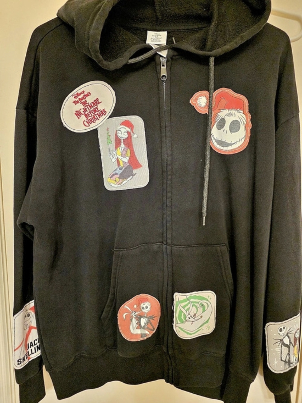 Disney The Nightmare Before Christmas Patchwork Full Zip Hoodie XL